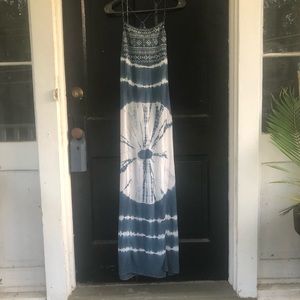 Altar’d State Maxi Dress - blue tie dyed boho